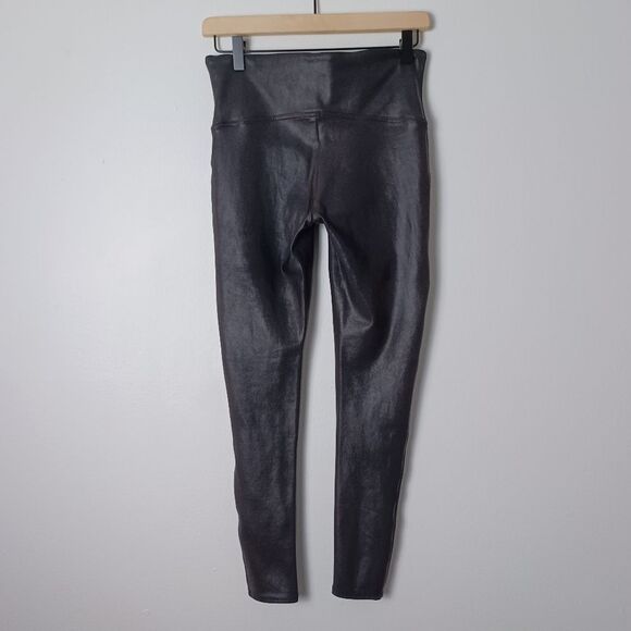 Spanx Shapewear Black Faux Leather Leggings Size Large - Picture 5 of 10